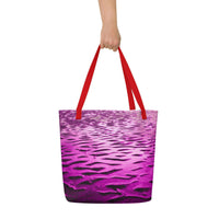 Person carrying pink sunset print tote bag - Edelfaiz