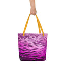 Pink Sunset All-Over Print Large Tote Bag with pocket - EdelFaiZ